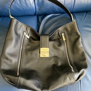 NWT Michael Kors Black Leather Hobo Bag